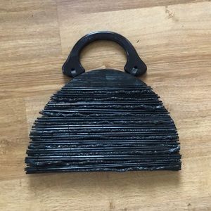 Handmade Wooden Handbag in Black